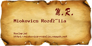 Miokovics Rozália névjegykártya